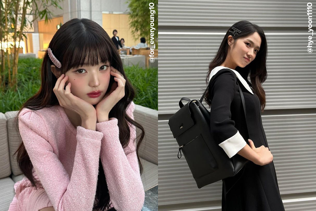 장원영과 김혜윤의 헤어핀 스타일링